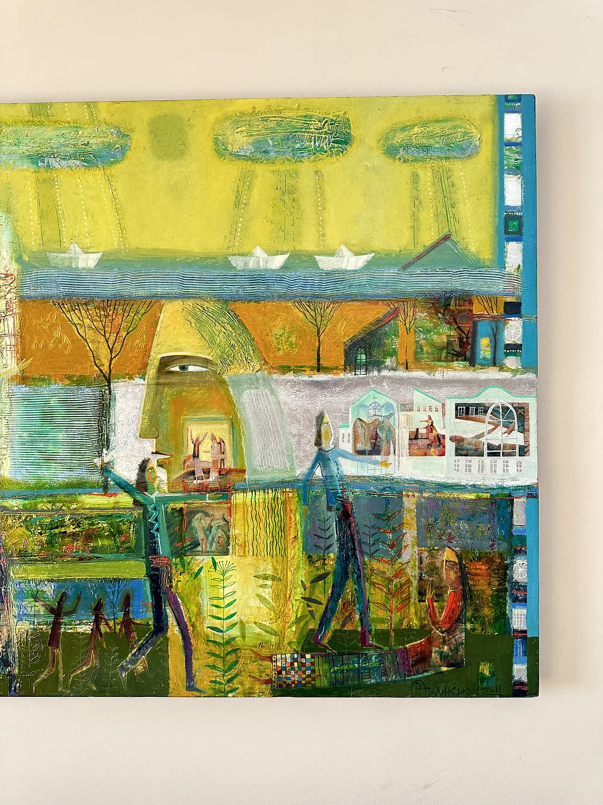 Image of Paper Boats by Roman Opalinsky, size: 140x100cm, made of oil on wood, Painting medium, from Horodok, priced at $5000 (≈ 224,005 грн) Photo 6 of 11.