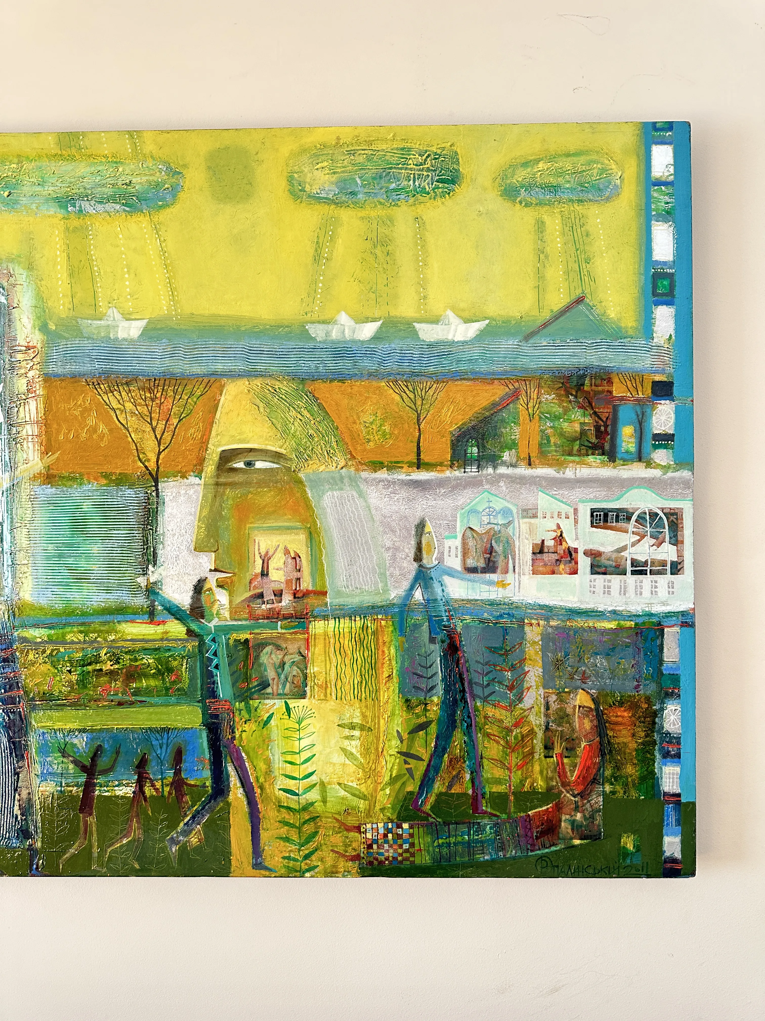 Image of Paper Boats by Roman Opalinsky, size: 140x100cm, made of oil on wood, Painting medium, from Horodok, priced at $5000 (≈ 224,005 грн) Photo 8 of 11.
