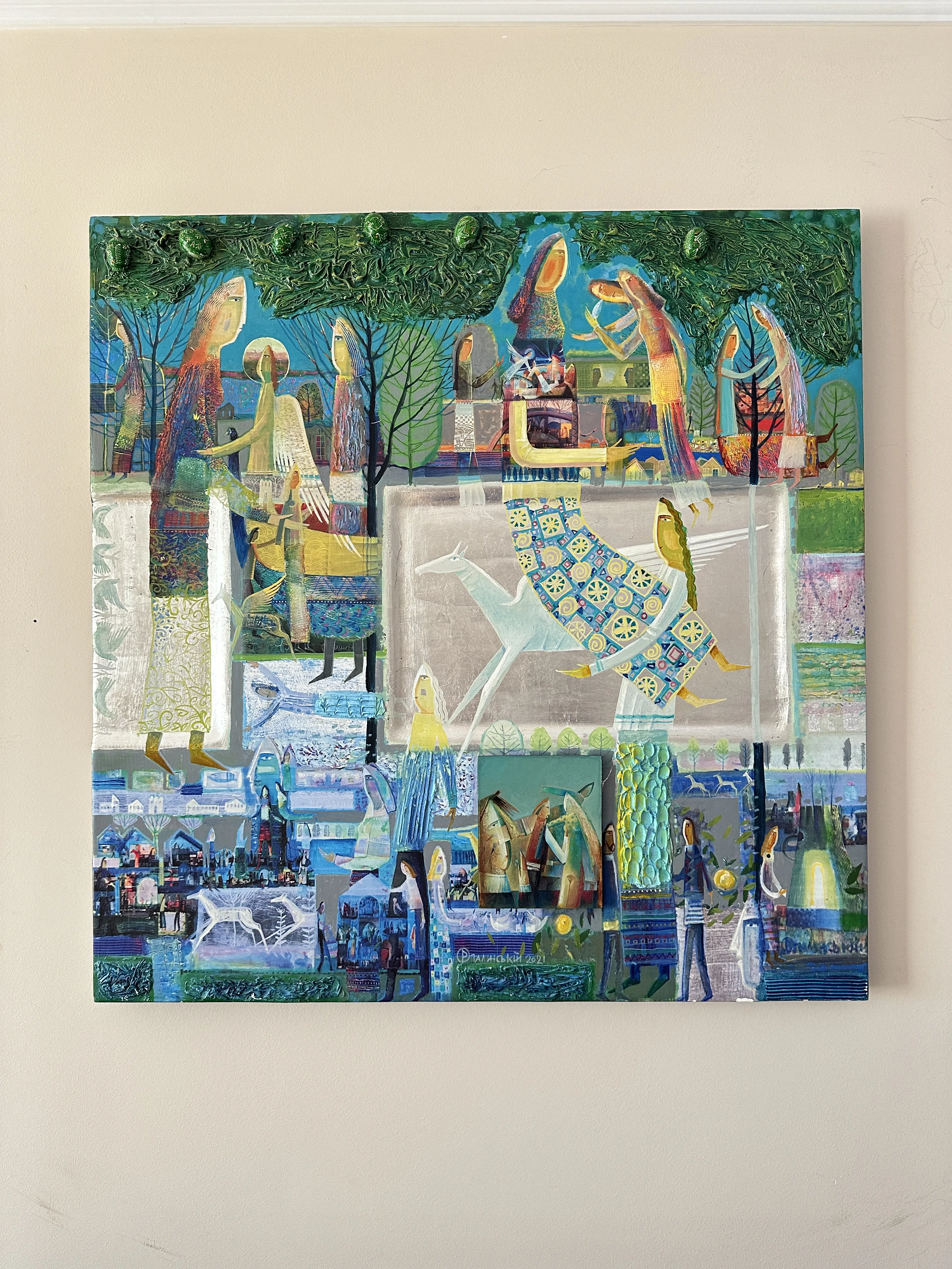Image of Triptych "Forest Song" by Roman Opalinsky, size: 273x93cm, made of oil on wood, Painting medium, from Horodok, priced at $9000 (≈ 403,208 грн) Photo 7 of 8.
